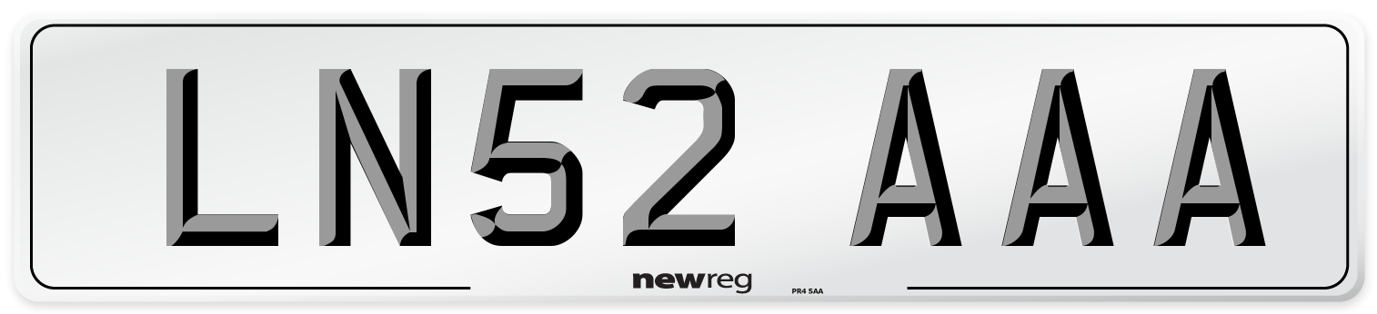 LN52 AAA Number Plate from New Reg